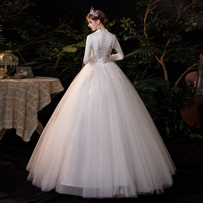 Winter Wedding Dress Long Sleeved  Starry Sky Dreamy  Bridal Ball Gowns